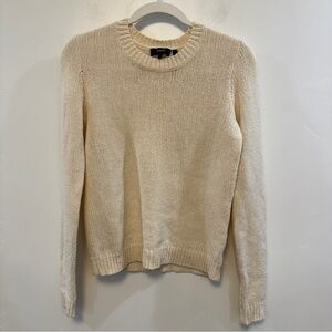 THEORY | cream 100% merino wool  knit crew neck sweater